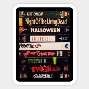 Retro Horror Movies VHS Stacks Sticker